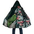Australian Ringneck Parrot Cloak Barnardius Zonarius Eucalyptus Flowers Aboriginal Art