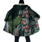 Australian Ringneck Parrot Cloak Barnardius Zonarius Eucalyptus Flowers Aboriginal Art