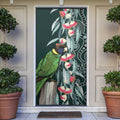 Australian Ringneck Parrot Door Cover Barnardius Zonarius Eucalyptus Flowers Aboriginal Art