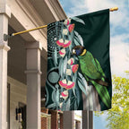 Australian Ringneck Parrot Garden Flag Barnardius Zonarius Eucalyptus Flowers Aboriginal Art