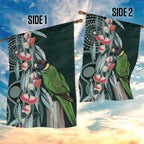Australian Ringneck Parrot Garden Flag Barnardius Zonarius Eucalyptus Flowers Aboriginal Art