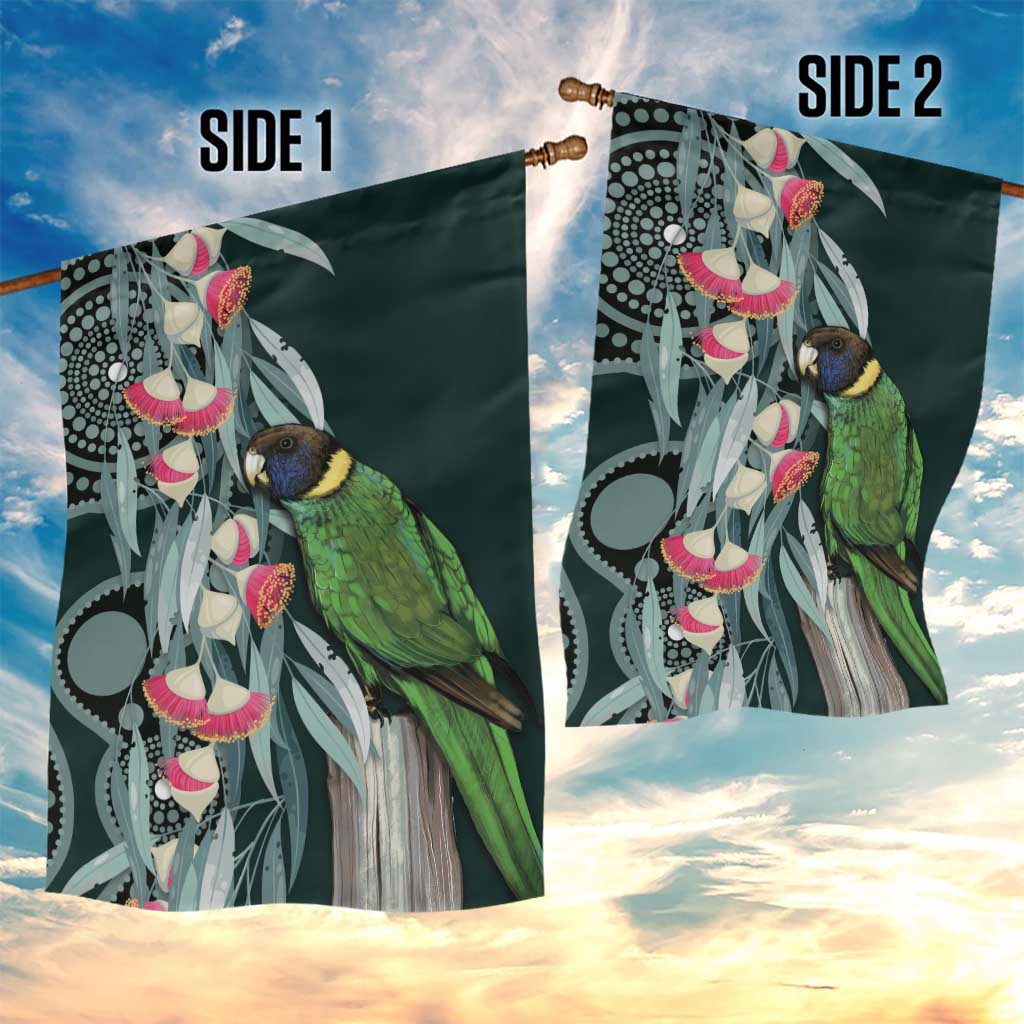 Australian Ringneck Parrot Garden Flag Barnardius Zonarius Eucalyptus Flowers Aboriginal Art