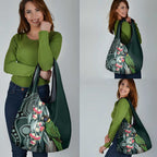 Australian Ringneck Parrot Grocery Bag Barnardius Zonarius Eucalyptus Flowers Aboriginal Art
