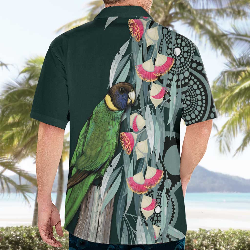 Australian Ringneck Parrot Hawaiian Shirt Barnardius Zonarius Eucalyptus Flowers Aboriginal Art