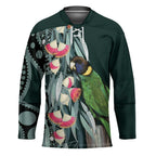 Australian Ringneck Parrot Hockey Jersey Barnardius Zonarius Eucalyptus Flowers Aboriginal Art