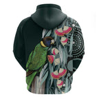 Australian Ringneck Parrot Hoodie Barnardius Zonarius Eucalyptus Flowers Aboriginal Art