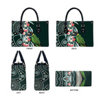 Australian Ringneck Parrot Leather Bag Barnardius Zonarius Eucalyptus Flowers Aboriginal Art
