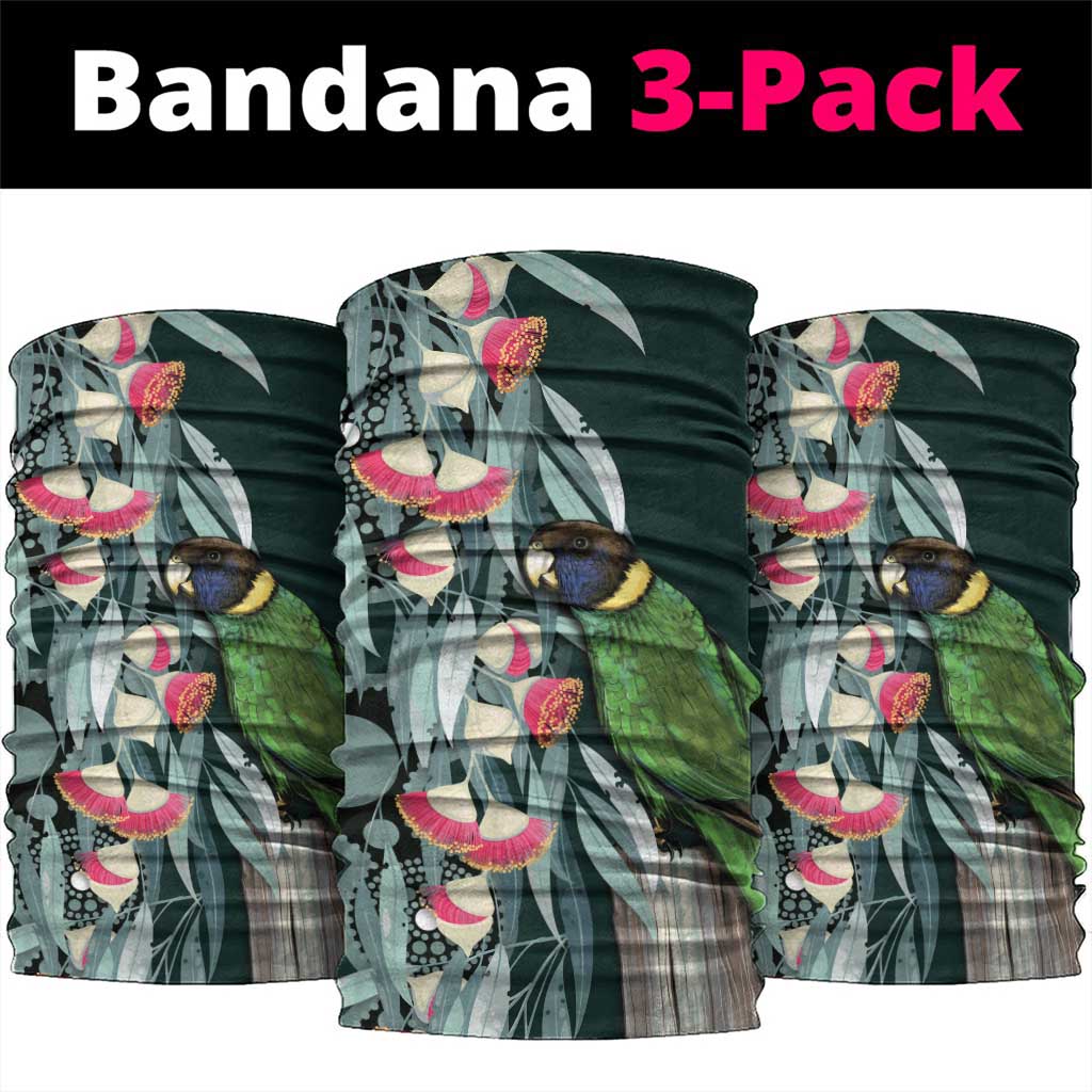 Australian Ringneck Parrot Neck Gaiter Barnardius Zonarius Eucalyptus Flowers Aboriginal Art