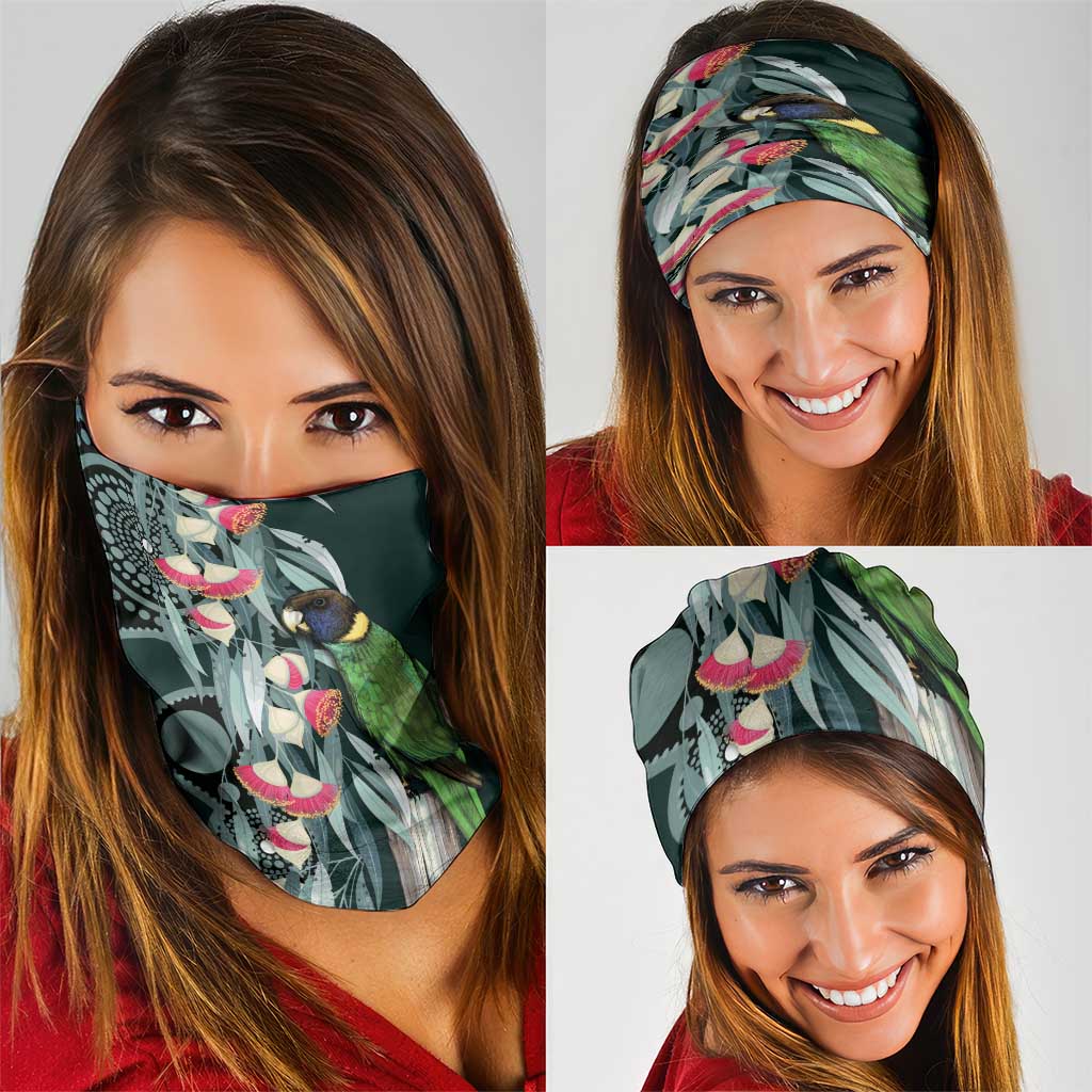 Australian Ringneck Parrot Neck Gaiter Barnardius Zonarius Eucalyptus Flowers Aboriginal Art