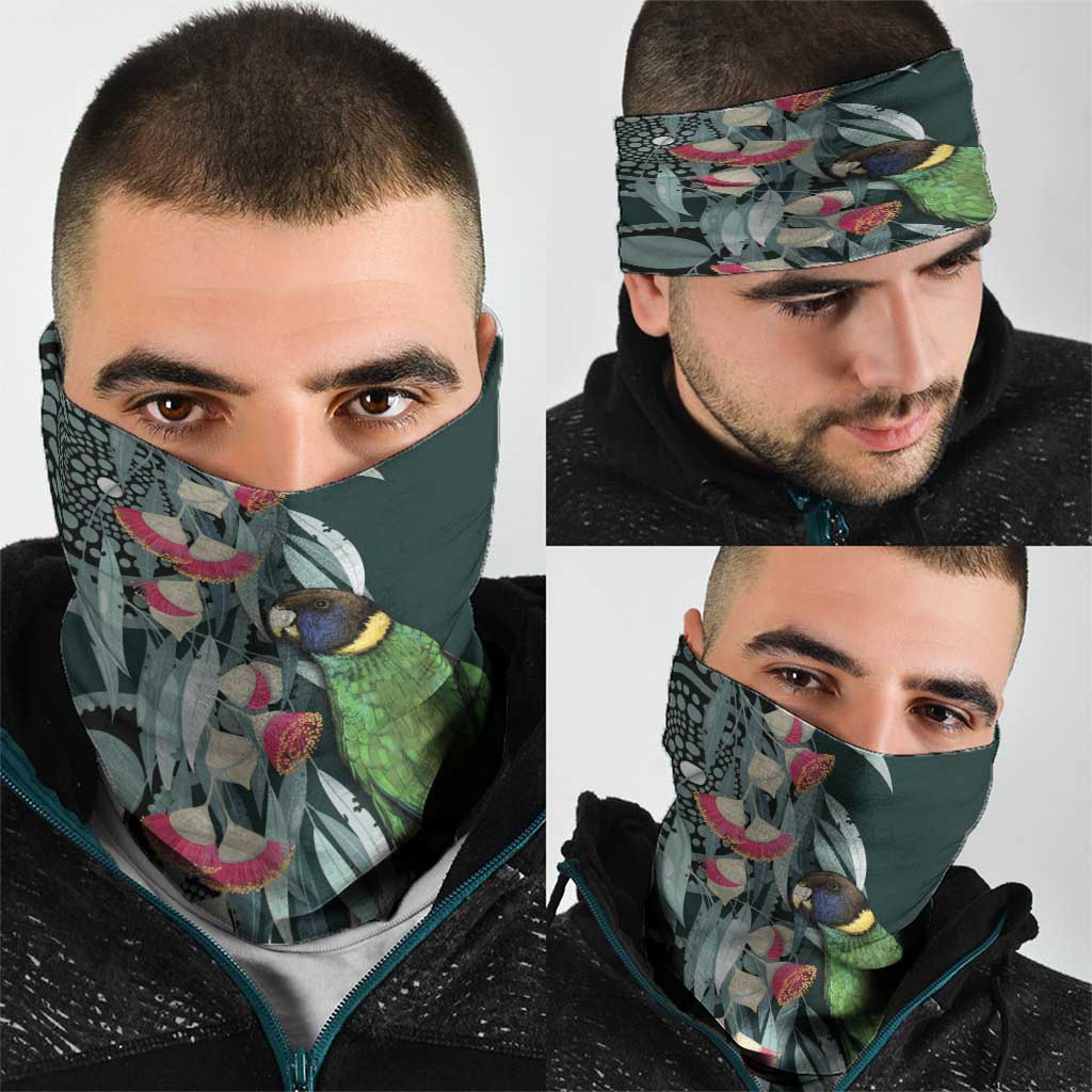 Australian Ringneck Parrot Neck Gaiter Barnardius Zonarius Eucalyptus Flowers Aboriginal Art
