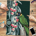 Australian Ringneck Parrot Puzzle Barnardius Zonarius Eucalyptus Flowers Aboriginal Art