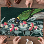 Australian Ringneck Parrot Puzzle Barnardius Zonarius Eucalyptus Flowers Aboriginal Art