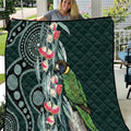 Australian Ringneck Parrot Quilt Barnardius Zonarius Eucalyptus Flowers Aboriginal Art
