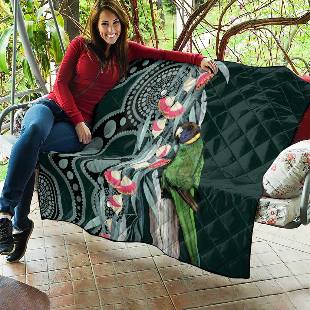 Australian Ringneck Parrot Quilt Barnardius Zonarius Eucalyptus Flowers Aboriginal Art