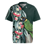 Australian Ringneck Parrot Rugby Jersey Barnardius Zonarius Eucalyptus Flowers Aboriginal Art