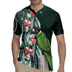 Australian Ringneck Parrot Rugby Jersey Barnardius Zonarius Eucalyptus Flowers Aboriginal Art