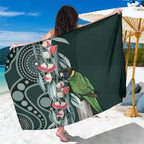 Australian Ringneck Parrot Sarong Barnardius Zonarius Eucalyptus Flowers Aboriginal Art