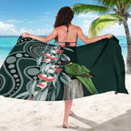 Australian Ringneck Parrot Sarong Barnardius Zonarius Eucalyptus Flowers Aboriginal Art