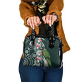 Australian Ringneck Parrot Shoulder Handbag Barnardius Zonarius Eucalyptus Flowers Aboriginal Art