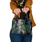 Australian Ringneck Parrot Shoulder Handbag Barnardius Zonarius Eucalyptus Flowers Aboriginal Art