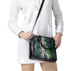 Australian Ringneck Parrot Shoulder Handbag Barnardius Zonarius Eucalyptus Flowers Aboriginal Art