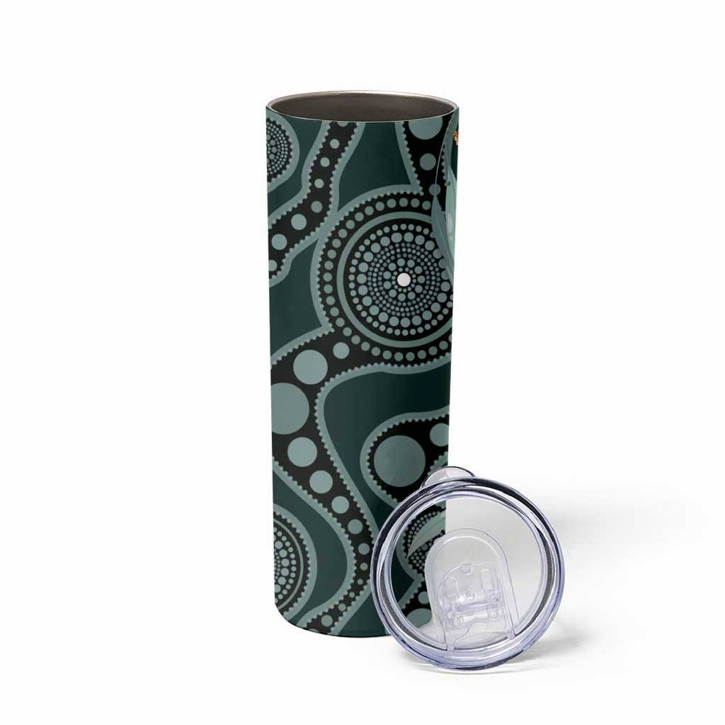 Australian Ringneck Parrot Skinny Tumbler Barnardius Zonarius Eucalyptus Flowers Aboriginal Art