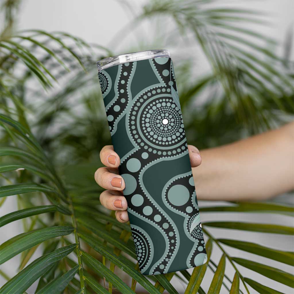 Australian Ringneck Parrot Skinny Tumbler Barnardius Zonarius Eucalyptus Flowers Aboriginal Art