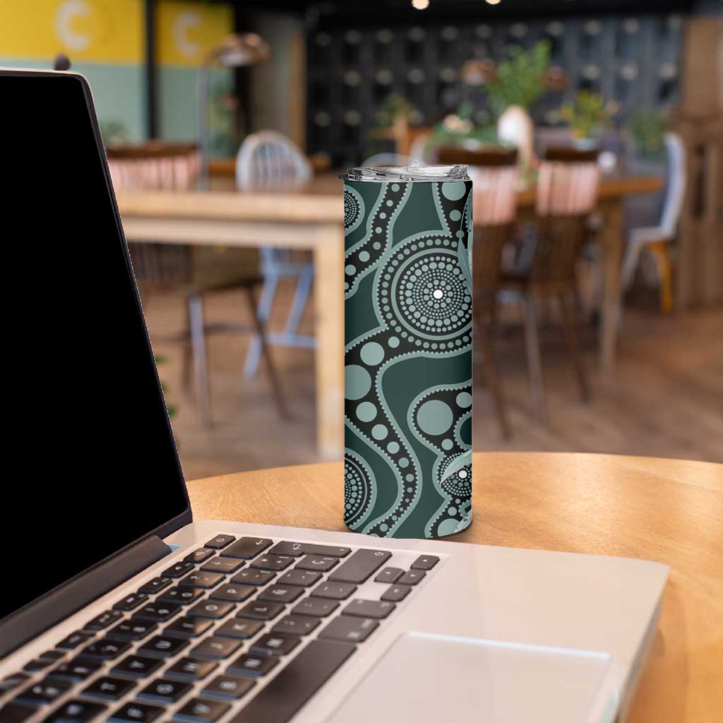 Australian Ringneck Parrot Skinny Tumbler Barnardius Zonarius Eucalyptus Flowers Aboriginal Art