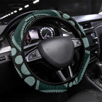Australian Ringneck Parrot Steering Wheel Cover Barnardius Zonarius Eucalyptus Flowers Aboriginal Art