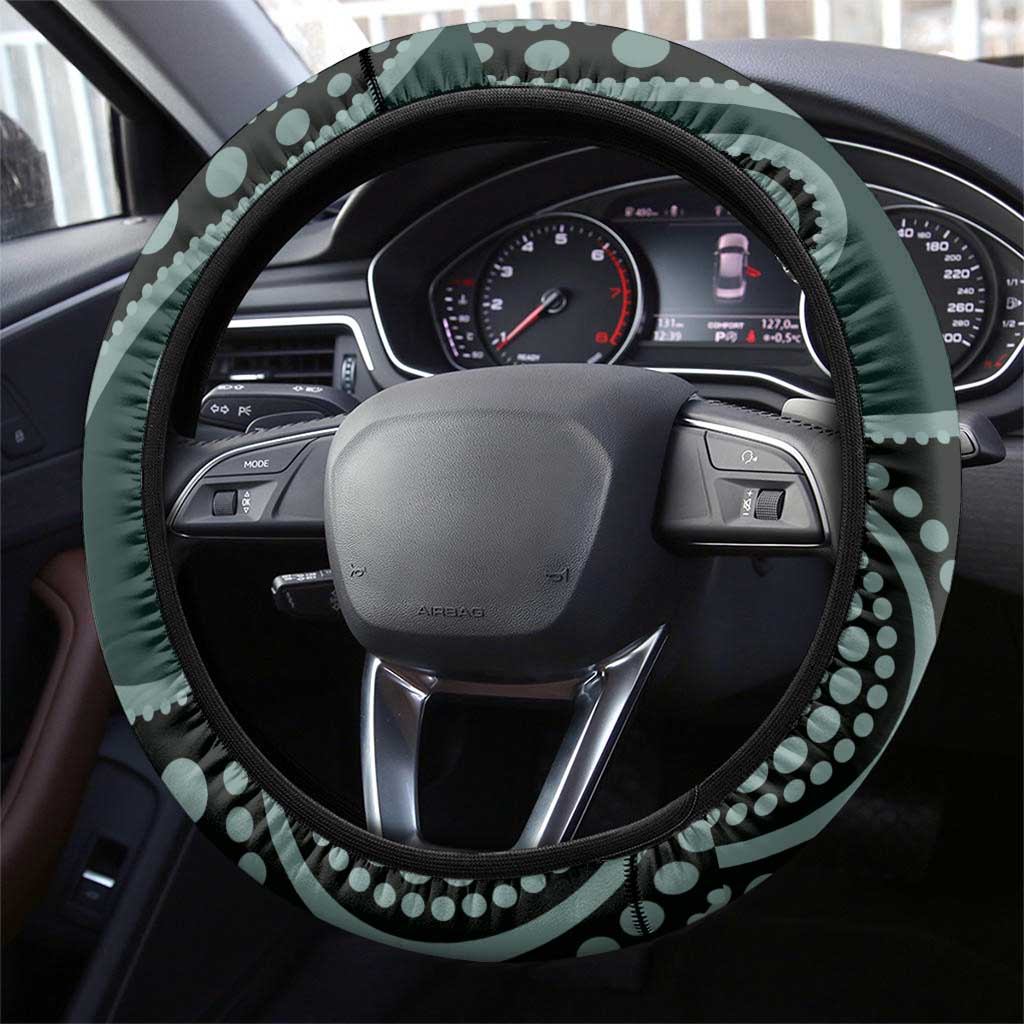 Australian Ringneck Parrot Steering Wheel Cover Barnardius Zonarius Eucalyptus Flowers Aboriginal Art