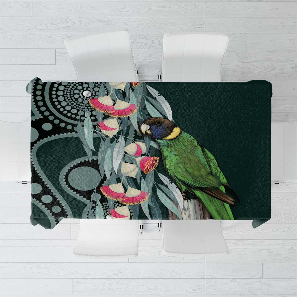 Australian Ringneck Parrot Tablecloth Barnardius Zonarius Eucalyptus Flowers Aboriginal Art