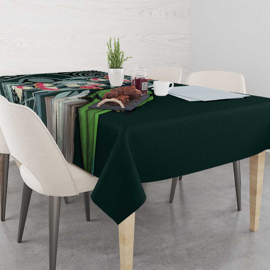 Australian Ringneck Parrot Tablecloth Barnardius Zonarius Eucalyptus Flowers Aboriginal Art
