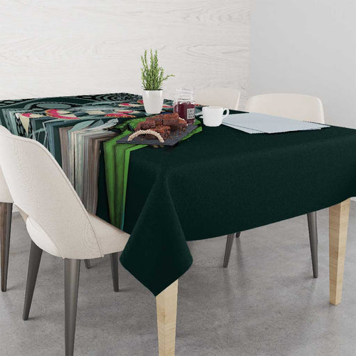 Australian Ringneck Parrot Tablecloth Barnardius Zonarius Eucalyptus Flowers Aboriginal Art