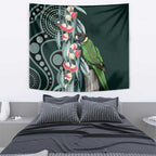 Australian Ringneck Parrot Tapestry Barnardius Zonarius Eucalyptus Flowers Aboriginal Art