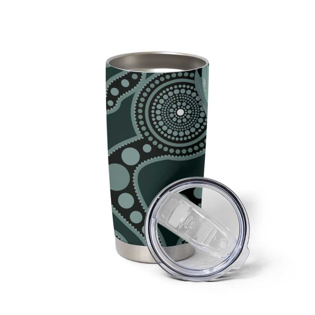 Australian Ringneck Parrot Tumbler Cup Barnardius Zonarius Eucalyptus Flowers Aboriginal Art