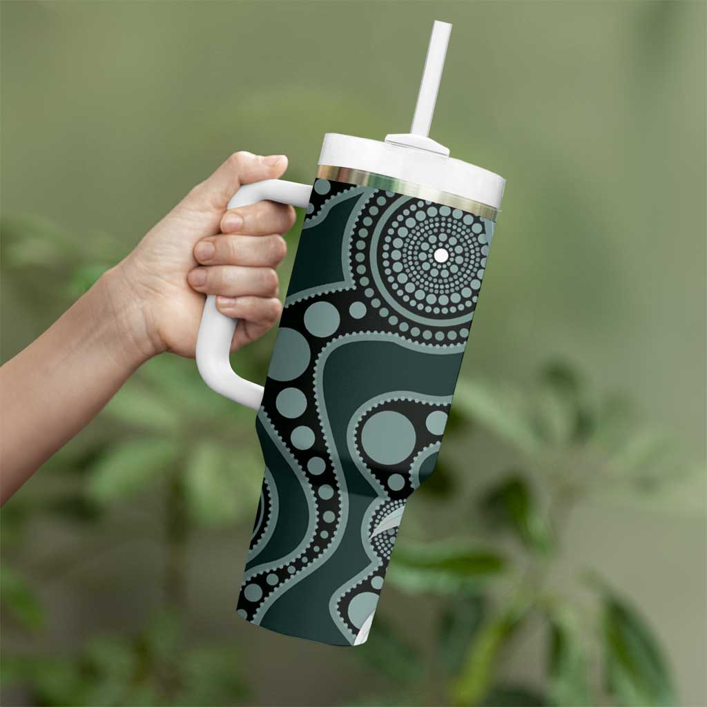 Australian Ringneck Parrot Tumbler With Handle Barnardius Zonarius Eucalyptus Flowers Aboriginal Art