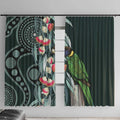 Australian Ringneck Parrot Window Curtain Barnardius Zonarius Eucalyptus Flowers Aboriginal Art