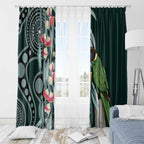 Australian Ringneck Parrot Window Curtain Barnardius Zonarius Eucalyptus Flowers Aboriginal Art