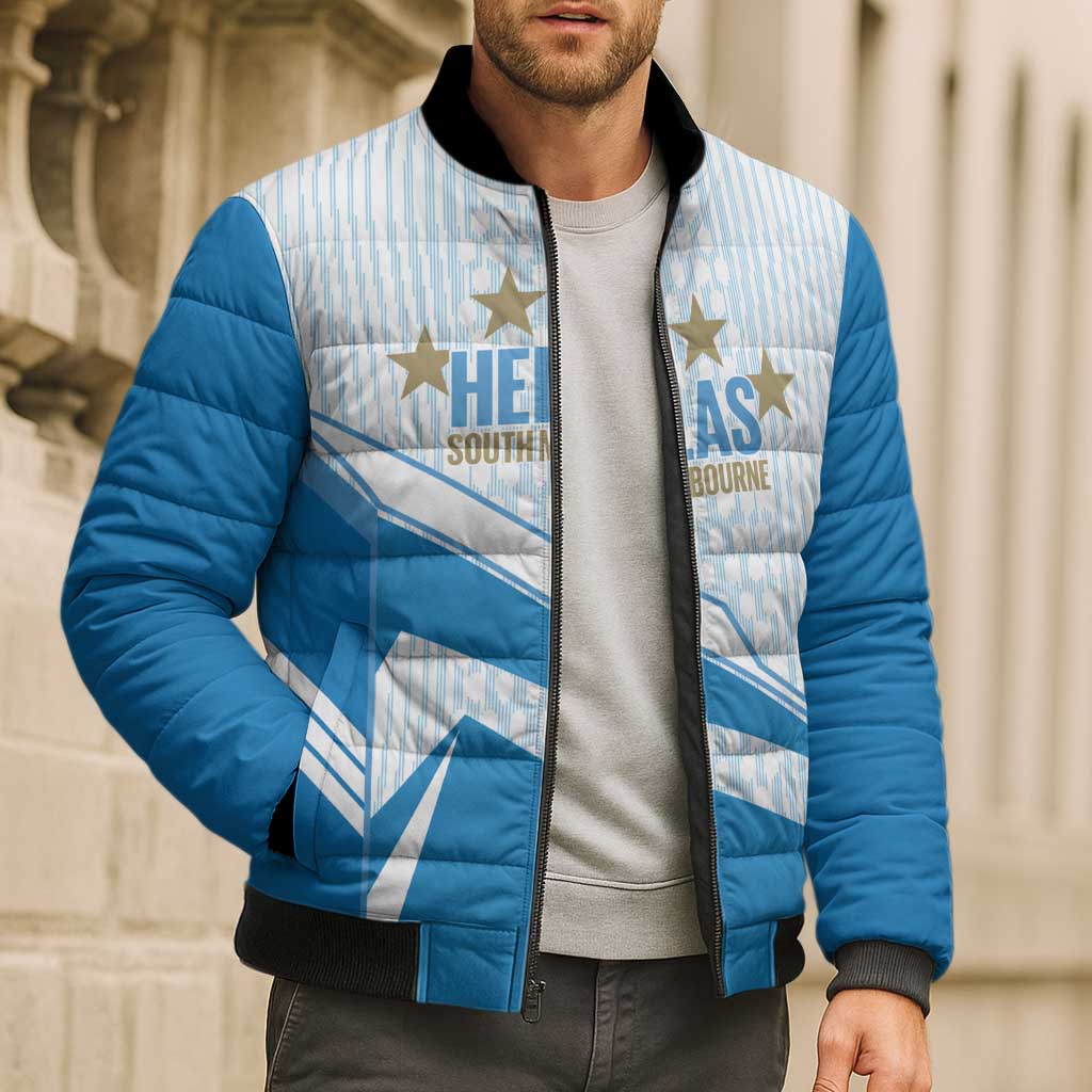 South Melbourne Australia Football Custom Bomber Puffer Jacket Come On Hellas