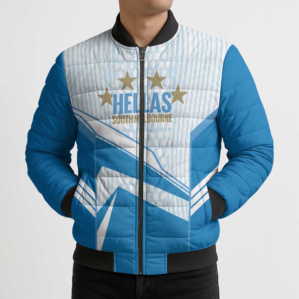 South Melbourne Australia Football Custom Bomber Puffer Jacket Come On Hellas