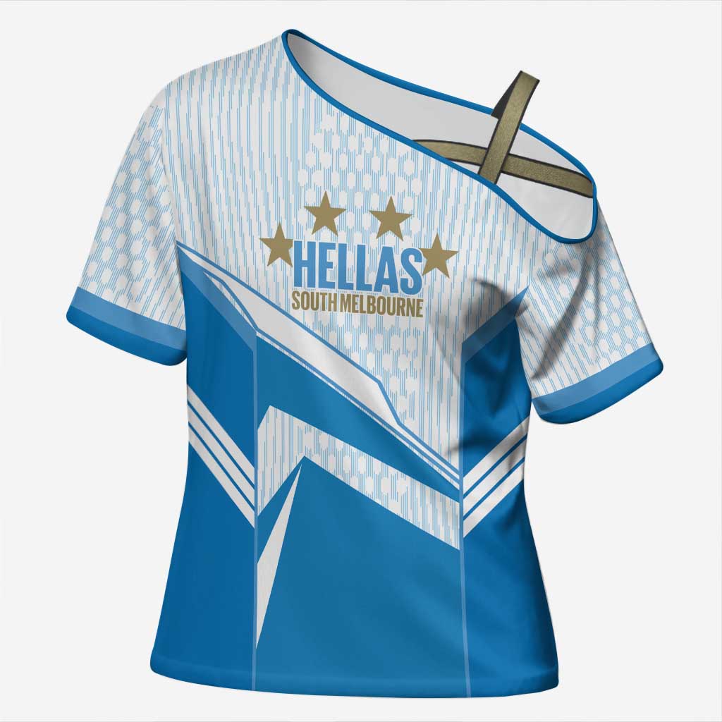 South Melbourne Australia Football Custom Cross Shoulder Shirt Come On Hellas