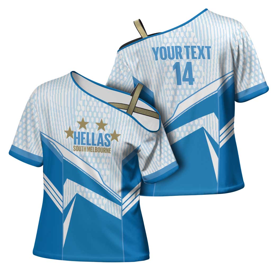 South Melbourne Australia Football Custom Cross Shoulder Shirt Come On Hellas