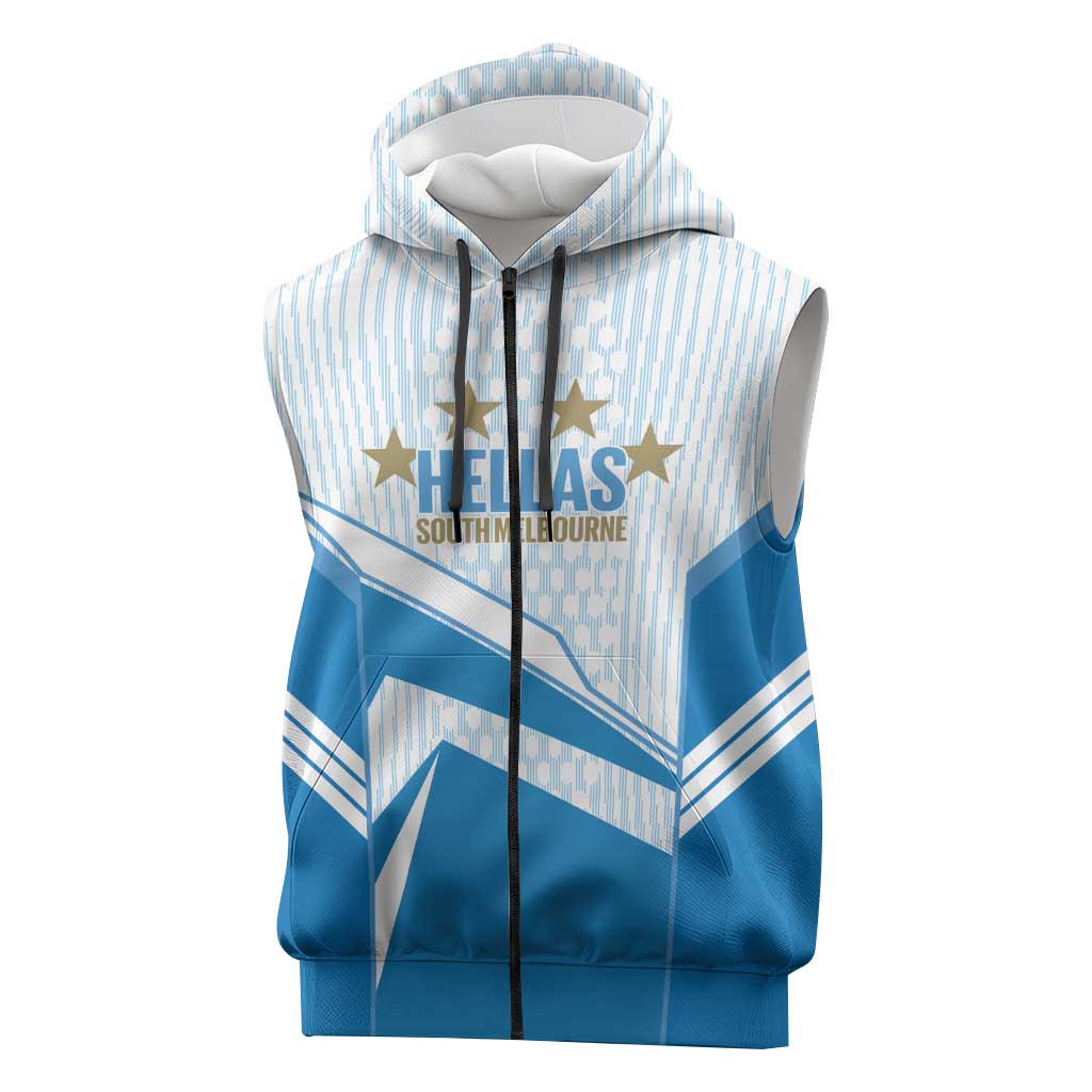 South Melbourne Australia Football Custom Sleeveless Zip Hoodie Come On Hellas