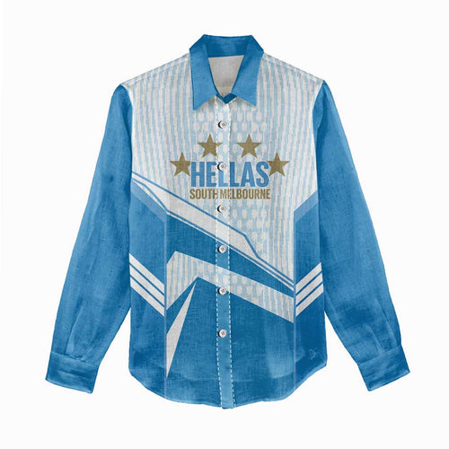 South Melbourne Australia Football Custom Women Casual Shirt Come On Hellas