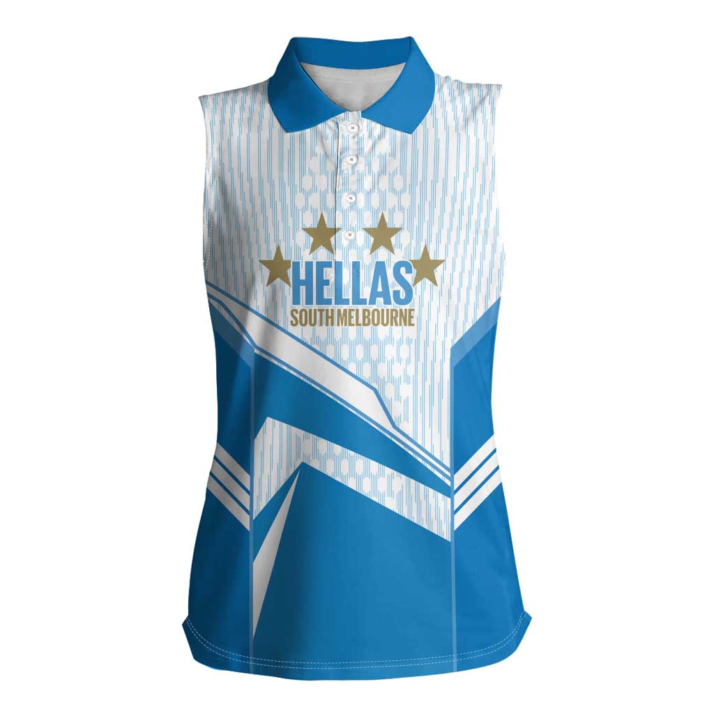 South Melbourne Australia Football Custom Women Sleeveless Polo Shirt Come On Hellas