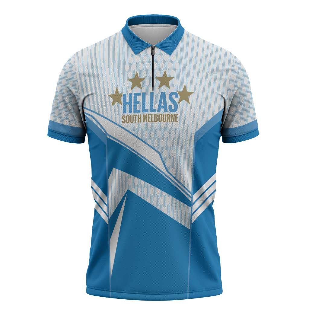 South Melbourne Australia Football Custom Zipper Polo Shirt Come On Hellas