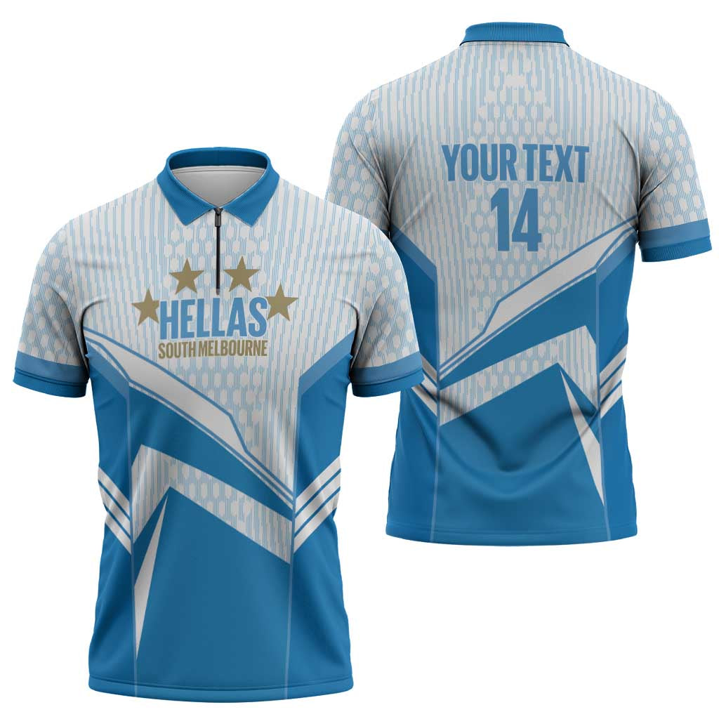 South Melbourne Australia Football Custom Zipper Polo Shirt Come On Hellas