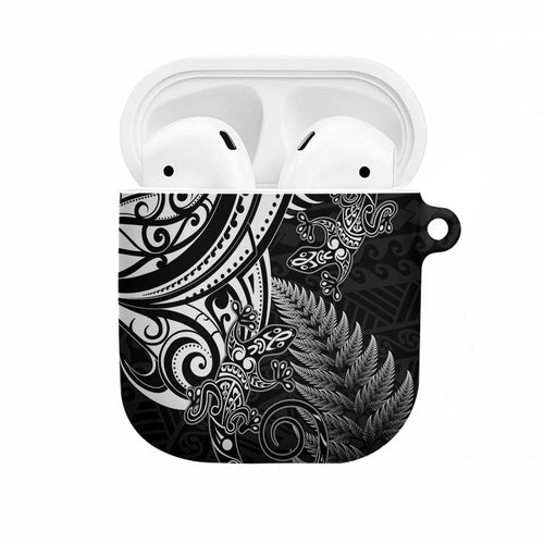 New Zealand Lizard AirPods Case Silver Fern Aotearoa Maori - Aussie Hoodie