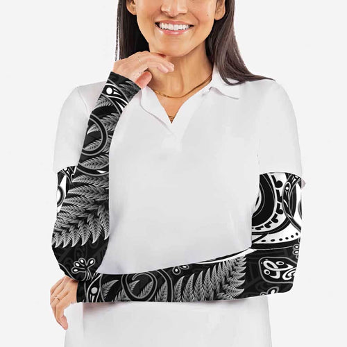 New Zealand Lizard Arm Sleeves Silver Fern Aotearoa Maori - Aussie Hoodie