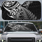 New Zealand Lizard Auto Sun Shade Silver Fern Aotearoa Maori - Aussie Hoodie